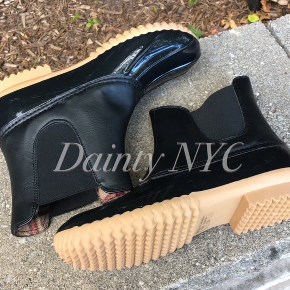 Duck Boots Slip On Glossy Black Matte Black - Picture 3 of 8